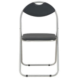 Chaises pliantes à manger lot de 6 noir similicuir