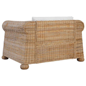 Ensemble de canapés avec coussins 2 pcs rotin naturel