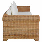 Ensemble de canapés 2 pcs avec coussins Rotin naturel