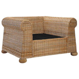 Ensemble de canapés 2 pcs avec coussins Rotin naturel