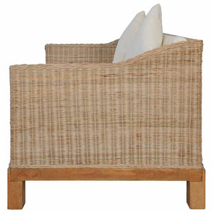 Ensemble de canapés 2 pcs avec coussins Rotin naturel