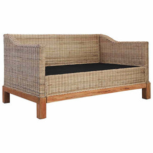 Ensemble de canapés 2 pcs avec coussins Rotin naturel