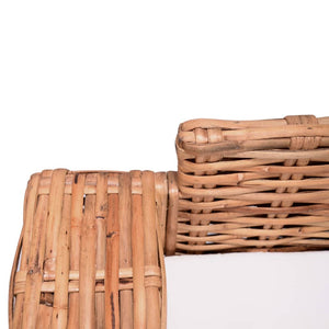 Ensemble de canapés 2 pcs avec coussins Rotin naturel