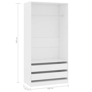 Garde-robe Blanc 100x50x200 cm Bois d'ingénierie