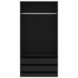 Garde-robe Noir 100x50x200 cm Bois d'ingénierie