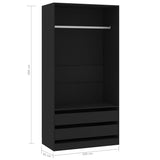 Garde-robe Noir 100x50x200 cm Bois d'ingénierie