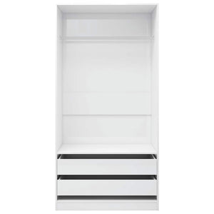 Garde-robe Blanc brillant 100x50x200 cm Bois d'ingénierie
