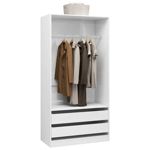 Garde-robe Blanc brillant 100x50x200 cm Bois d'ingénierie