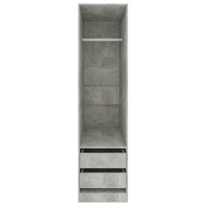 Garde-robe avec tiroirs Gris béton 50x50x200 cm Bois ingénierie