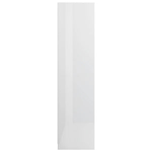 Garde-robe avec tiroirs Blanc brillant Bois d'ingénierie