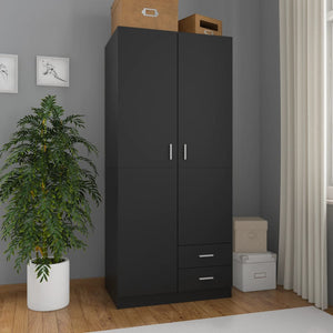 Garde-robe Noir 80x52x180 cm Aggloméré