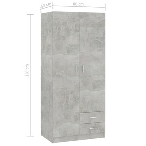 Garde-robe Gris béton 80x52x180 cm Aggloméré