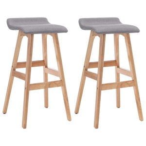 Tabourets de bar lot de 2 gris clair tissu