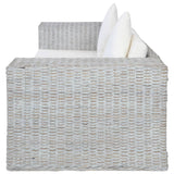 Ensemble de canapés 2 pcs avec coussins Gris Rotin naturel