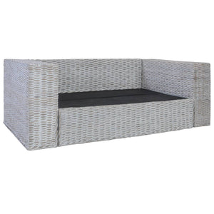 Ensemble de canapés 2 pcs avec coussins Gris Rotin naturel