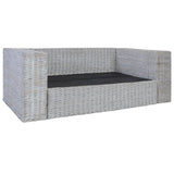 Ensemble de canapés 2 pcs avec coussins Gris Rotin naturel