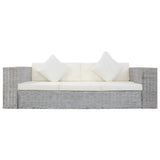 Ensemble de canapés 2 pcs avec coussins Gris Rotin naturel