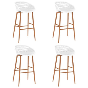 Tabourets de bar lot de 4 blanc