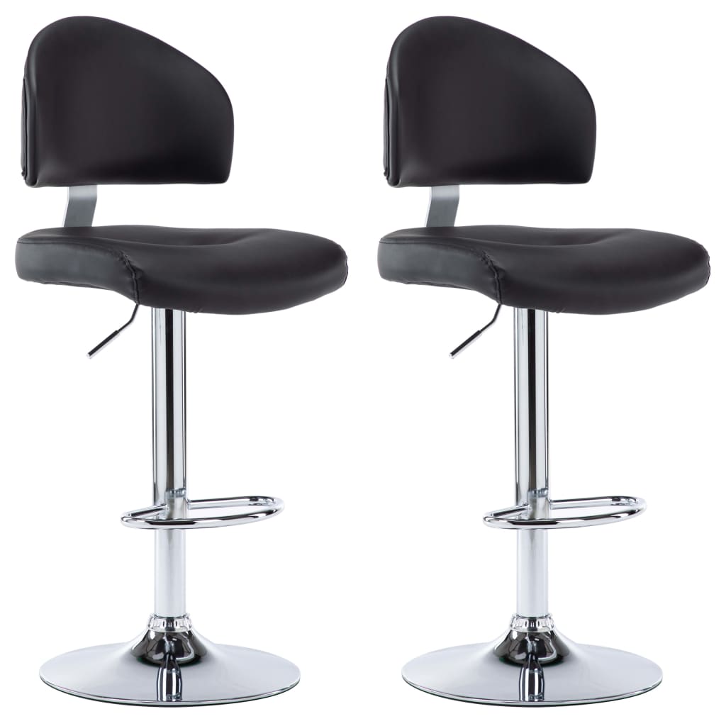 Tabourets de bar lot de 2 noir similicuir