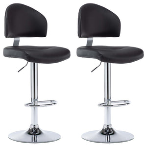 Tabourets de bar lot de 2 noir similicuir