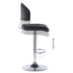Tabourets de bar lot de 2 noir similicuir
