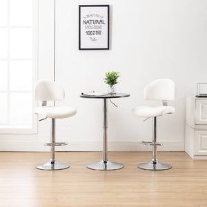 Tabourets de bar lot de 2 blanc similicuir