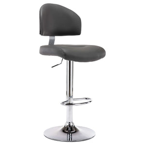 Tabourets de bar lot de 2 gris similicuir