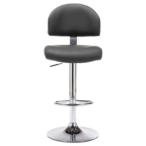 Tabourets de bar lot de 2 gris similicuir