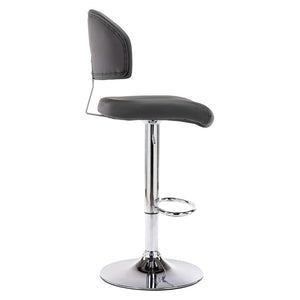 Tabourets de bar lot de 2 gris similicuir