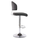 Tabourets de bar lot de 2 gris similicuir