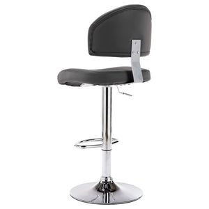 Tabourets de bar lot de 2 gris similicuir