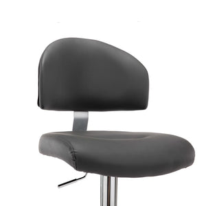 Tabourets de bar lot de 2 gris similicuir