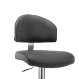 Tabourets de bar lot de 2 gris similicuir
