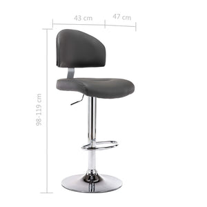Tabourets de bar lot de 2 gris similicuir