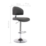 Tabourets de bar lot de 2 gris similicuir