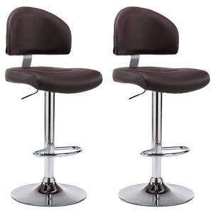 Tabourets de bar lot de 2 marron similicuir