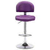 Tabourets de bar lot de 2 violet similicuir