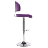 Tabourets de bar lot de 2 violet similicuir