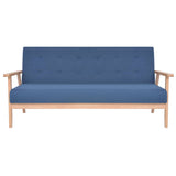 Ensemble de canapés 3 pcs Tissu Bleu