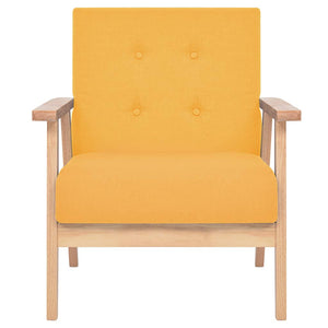 Ensemble de canapés 3 pcs Tissu Jaune
