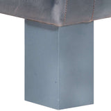 Chaise cabriolet Gris cuir véritable