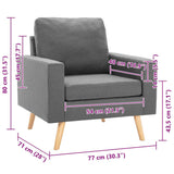 Fauteuil gris foncé tissu