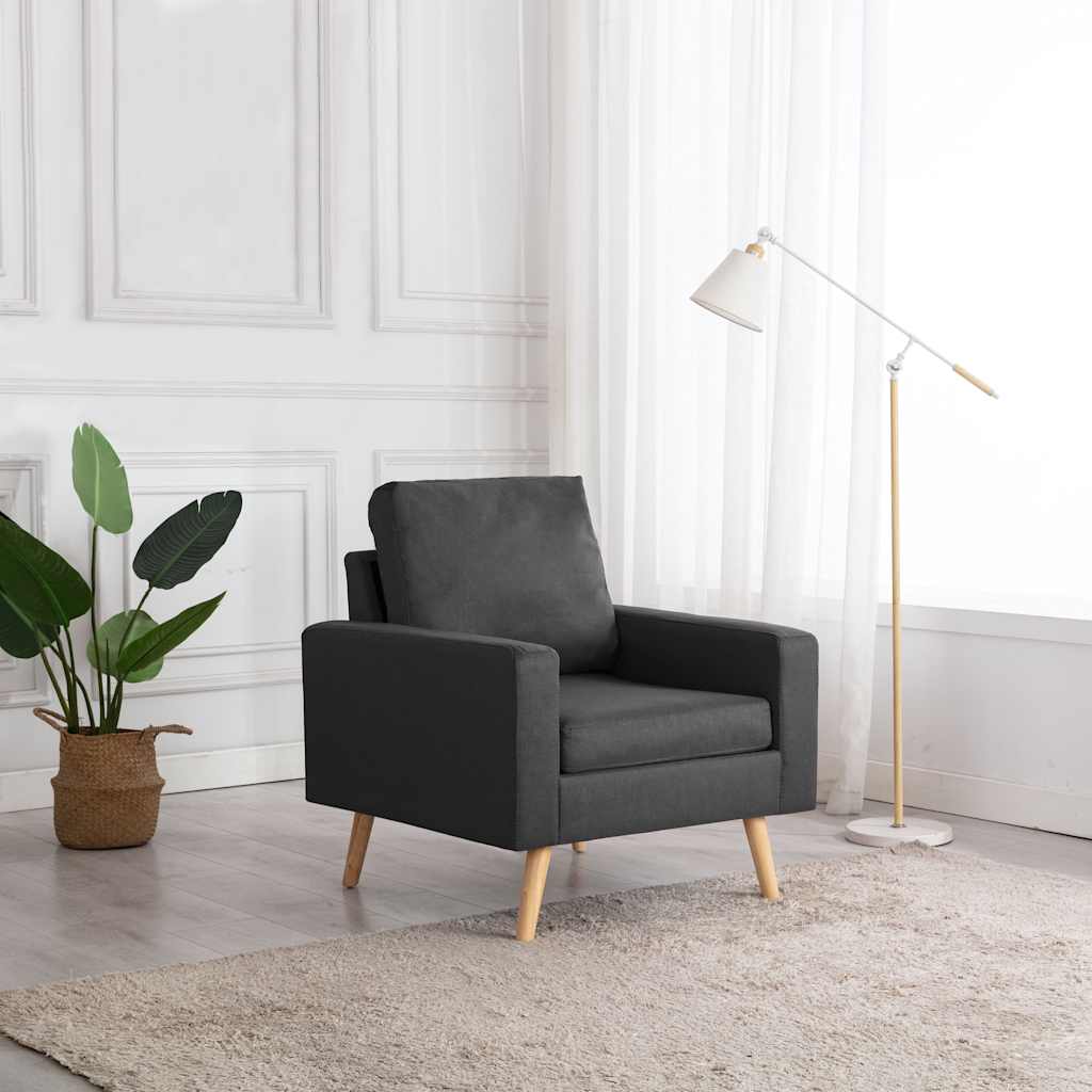 Fauteuil gris foncé tissu