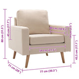 Fauteuil Crème Tissu