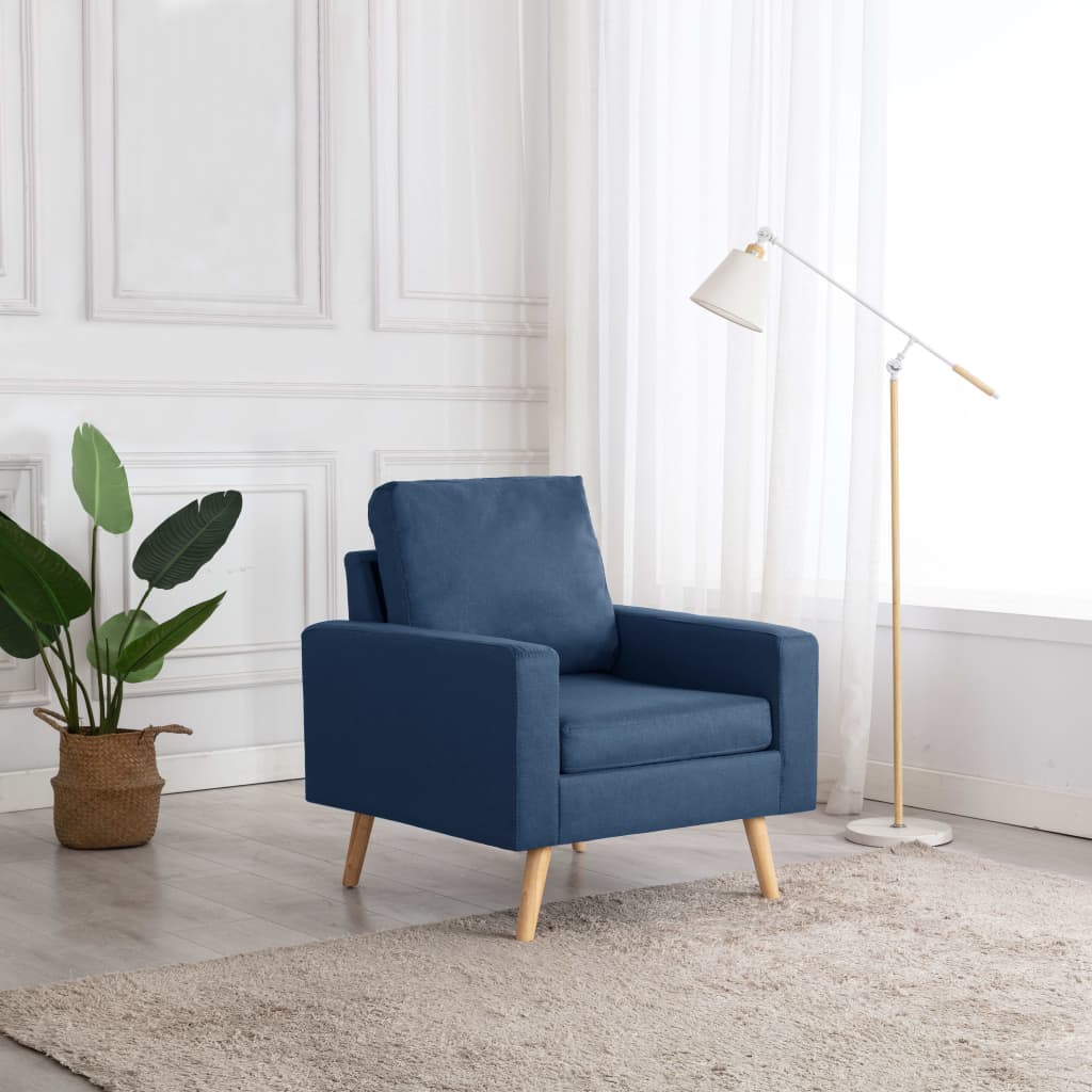 Fauteuil bleu tissu