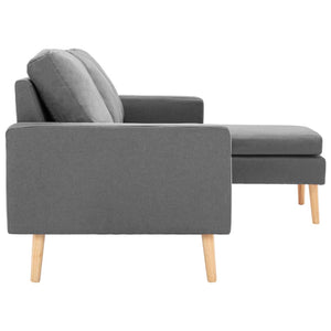 Canapé à 3 places avec repose-pied Gris clair Tissu