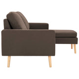 Canapé à 3 places avec repose-pied Marron Tissu