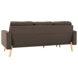 Canapé à 3 places avec repose-pied Marron Tissu