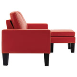 Canapé à 3 places avec repose-pied Rouge Similicuir
