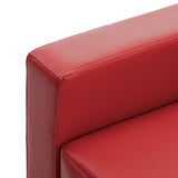 Canapé à 3 places avec repose-pied Rouge Similicuir